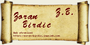 Zoran Birdić vizit kartica